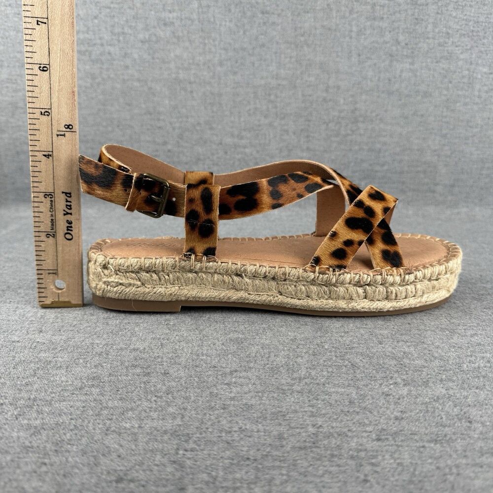 New‎ Madewell Sandals Womens 8.5 Brown Leather Animal Print Beachy Boho Resort - Picture 11 of 14